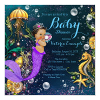 Ethnic Mermaid Baby Shower Card