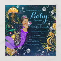 Ethnic Mermaid Baby Shower Invitation