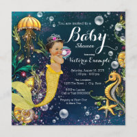 Ethnic Mermaid Baby Shower Invitation