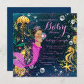 Ethnic Mermaid Baby Shower Invitation (Front/Back)