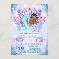 Ethnic Mermaid Baby Shower Invitations