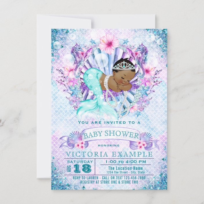 Ethnic Mermaid Baby Shower Invitations Zazzle Com