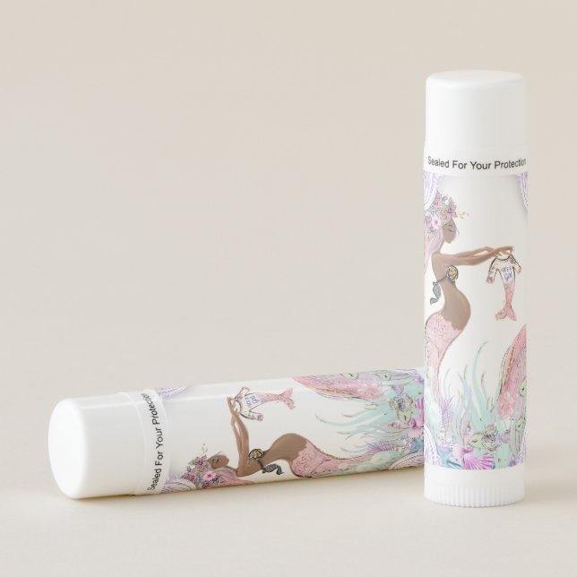 Ethnic Mermaid Baby Shower Lip Balm (Front)