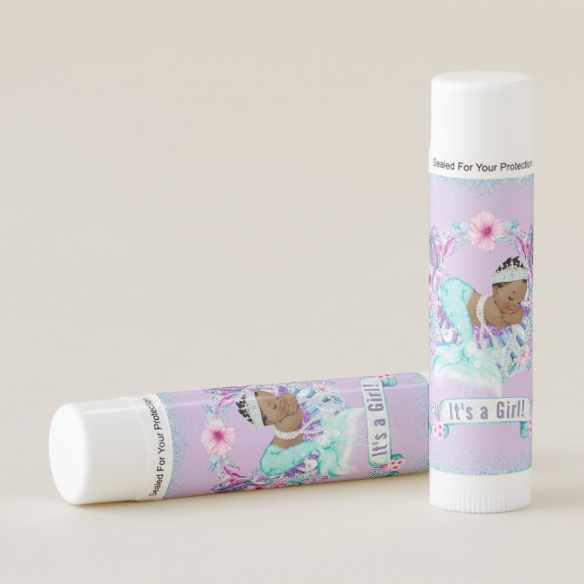 Ethnic Mermaid Baby Shower Lip Balm Favors (Front)