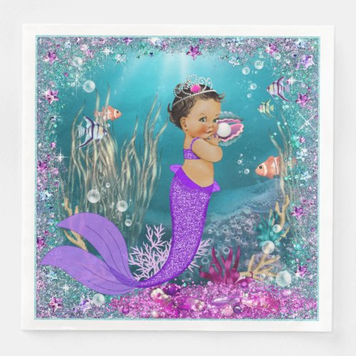 Ethnic Mermaid Baby Shower Napkins