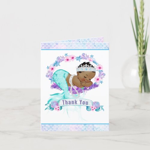 Ethnic Mermaid Baby Shower Thank You Cards
