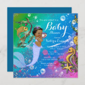 Ethnic Mermaid Under the Sea Baby Shower Invitation (Front/Back)