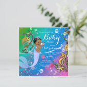 Ethnic Mermaid Under the Sea Baby Shower Invitation (Standing Front)