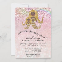 Ethnic Mermaids Under the Sea Baby Girl Shower Invitation