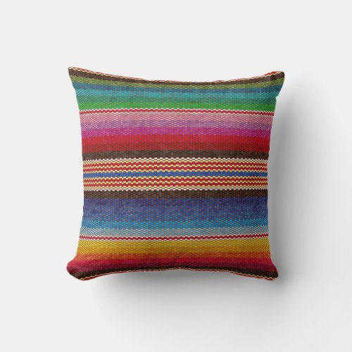 Ethnic Mexican Pattern Throw Pillow