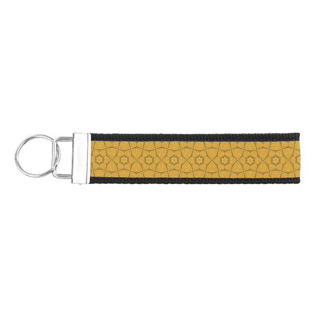 Ethnic modern geometric pattern 2 wrist keychain (Keys on Left)