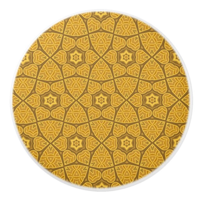 Ethnic modern geometric pattern 3 ceramic knob (Front)