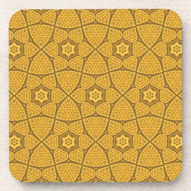Ethnic modern geometric pattern beverage coaster (Front)