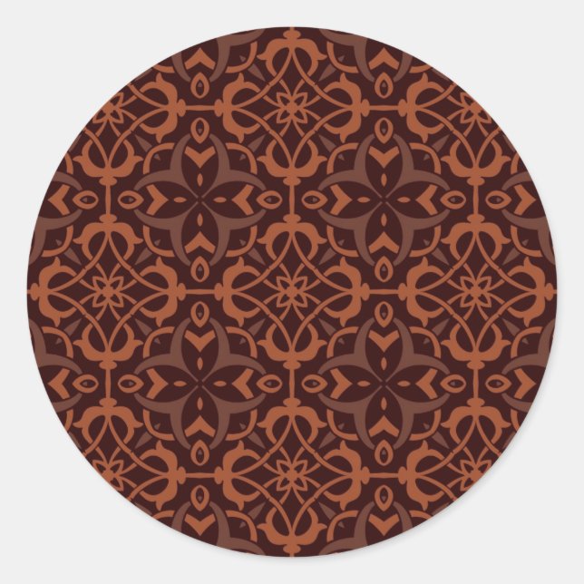 Ethnic modern geometric pattern classic round sticker (Front)