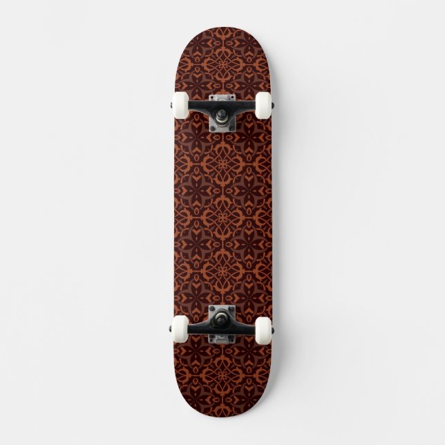 Ethnic modern geometric pattern skateboard deck (Front)