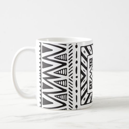 Ethnic Monochrome Hand_Drawn Vintage Pattern Coffee Mug