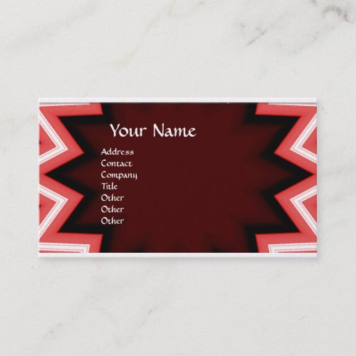 ETHNIC MONOGRAM Abstract Red White Pearl Paper Business Card