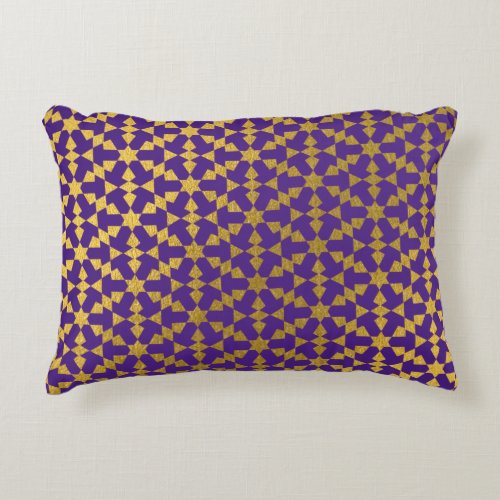 Ethnic Moroccan Geometric Mosaic Pattern Accent Pillow