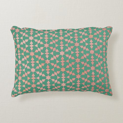 Ethnic Moroccan Geometric Mosaic Pattern Accent Pillow