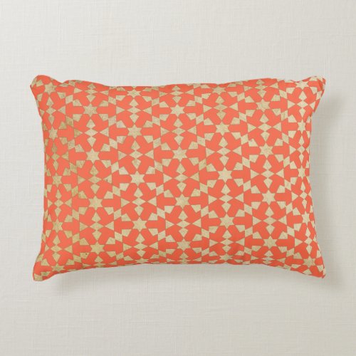 Ethnic Moroccan Geometric Mosaic Pattern Accent Pillow