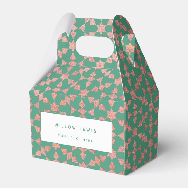 Ethnic Moroccan Geometric Mosaic Pattern Favor Boxes (Front Side)