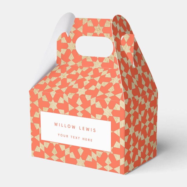 Ethnic Moroccan Geometric Mosaic Pattern  Favor Boxes (Front Side)