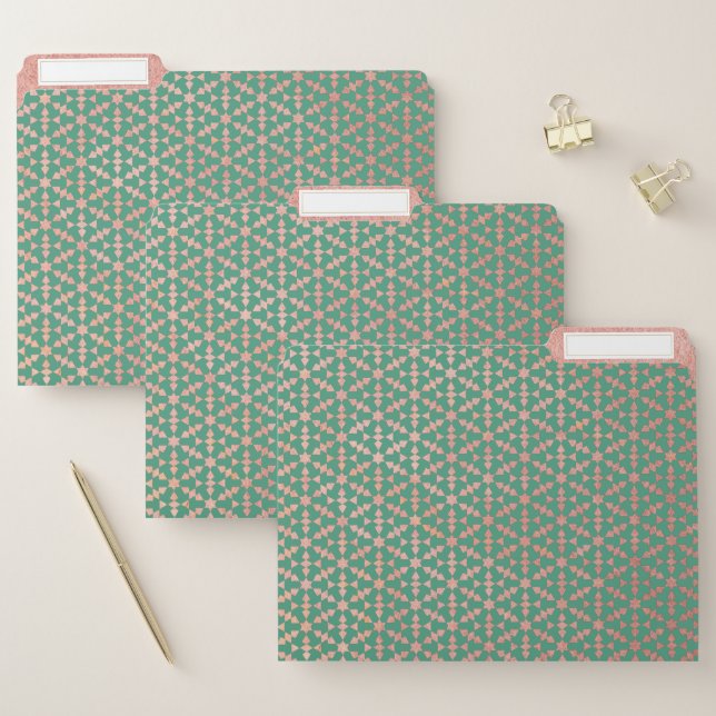 Ethnic Moroccan Geometric Mosaic Pattern   File Folder (Set)