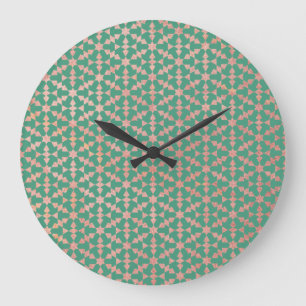 Ethnic Moroccan Geometric Mosaic Pattern Large Clock