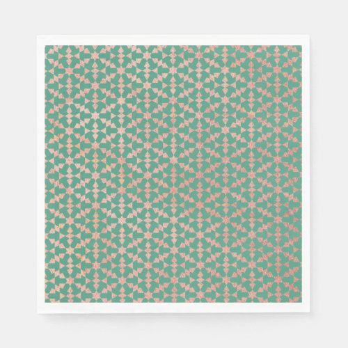 Ethnic Moroccan Geometric Mosaic Pattern  Napkins