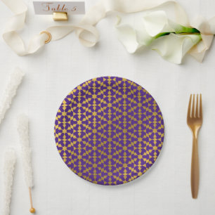 Ethnic Moroccan Geometric Mosaic Pattern  Paper Plates