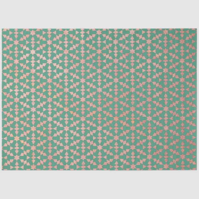 Ethnic Moroccan Geometric Mosaic Pattern  Tissue Paper (Front)