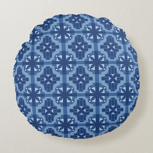Ethnic Moroccan Motifs Seamless Pattern 2 Round Pillow (Front)
