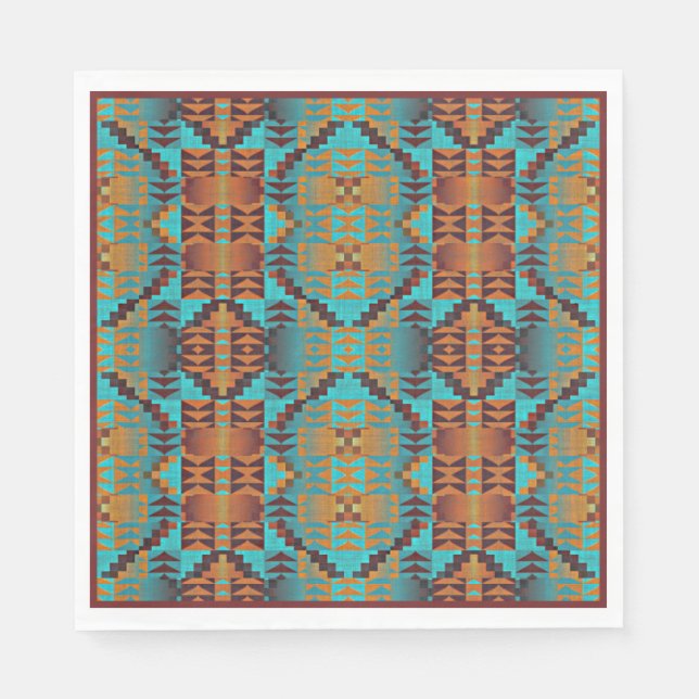 Ethnic Native American Indian Tribal Pattern Napkins (Front)