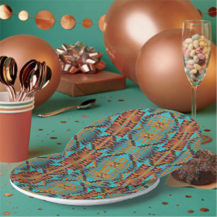 Ethnic Native American Indian Tribal Pattern Paper Plates