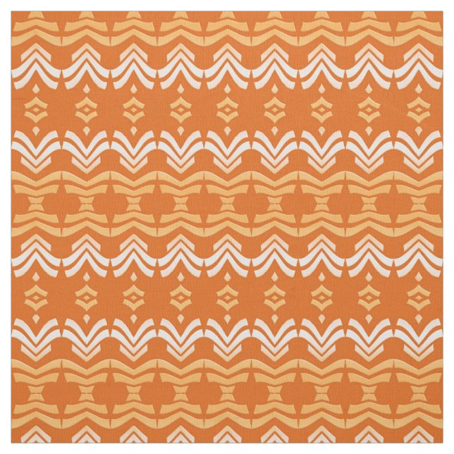 ethnic orange pattern fabric (Swatch)