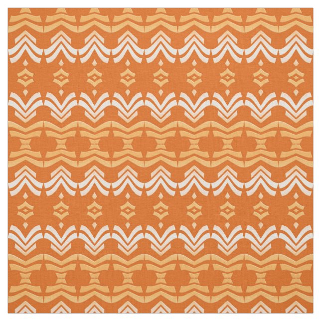 ethnic orange pattern fabric (Swatch)