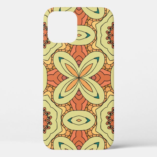 Ethnic orange seamless pattern with mandala. illus Case-Mate iPhone case (Back)