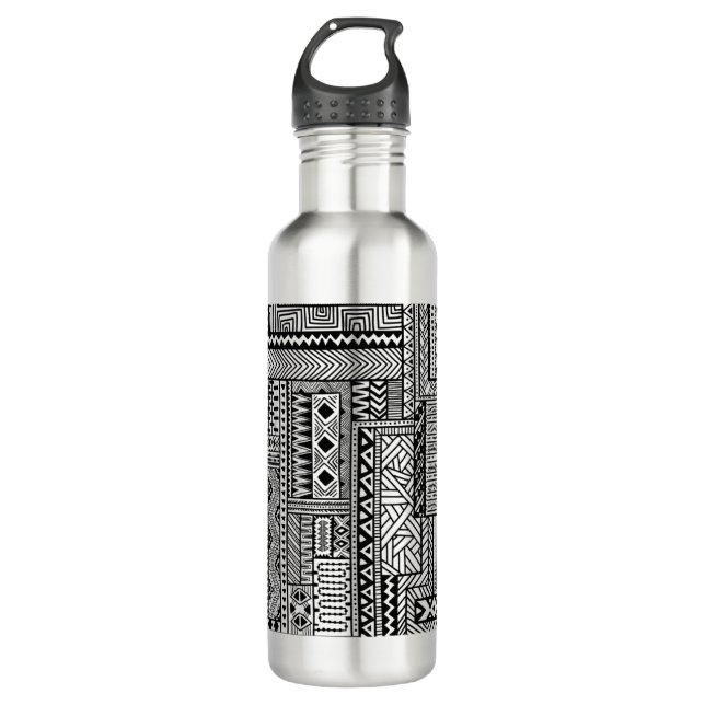 Ethnic Ornament Stainless Steel Water Bottle (Front)