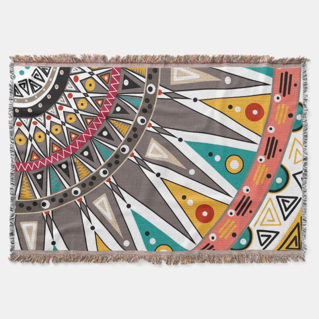 Ethnic, ornament throw blanket (Front)