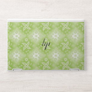Ethnic Paisley Floral Green Lime HP Laptop Skin