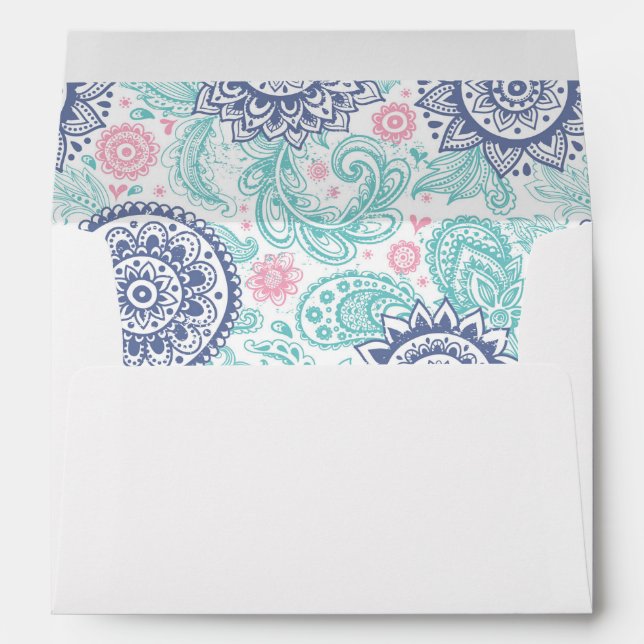 Ethnic Paisley Pattern Envelope (Back (Bottom))