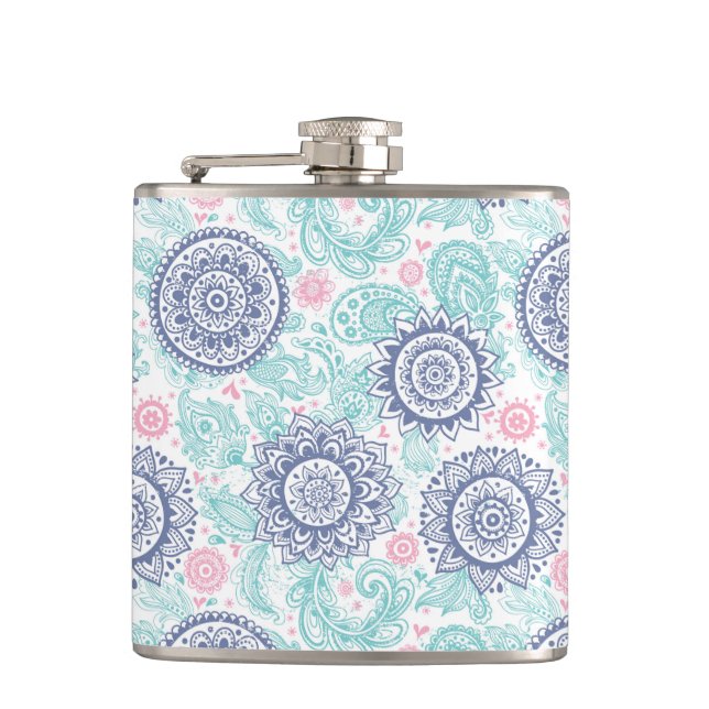 Ethnic Paisley Pattern Flask (Front)