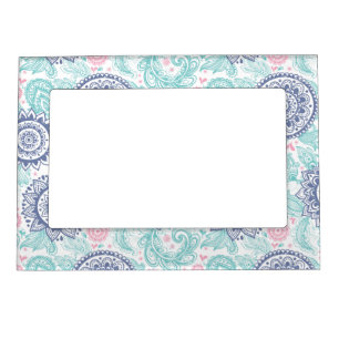 Ethnic Paisley Pattern Magnetic Photo Frame