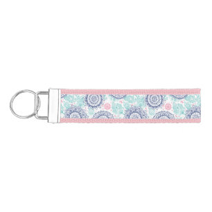 Ethnic Paisley Pattern Wrist Keychain
