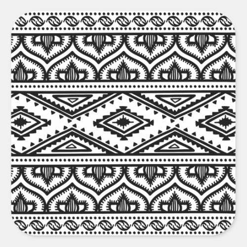 Ethnic Pattern Design Square Sticker