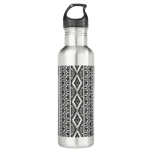 Ethnic Pattern Design Stainless Steel Water Bottle (Front)