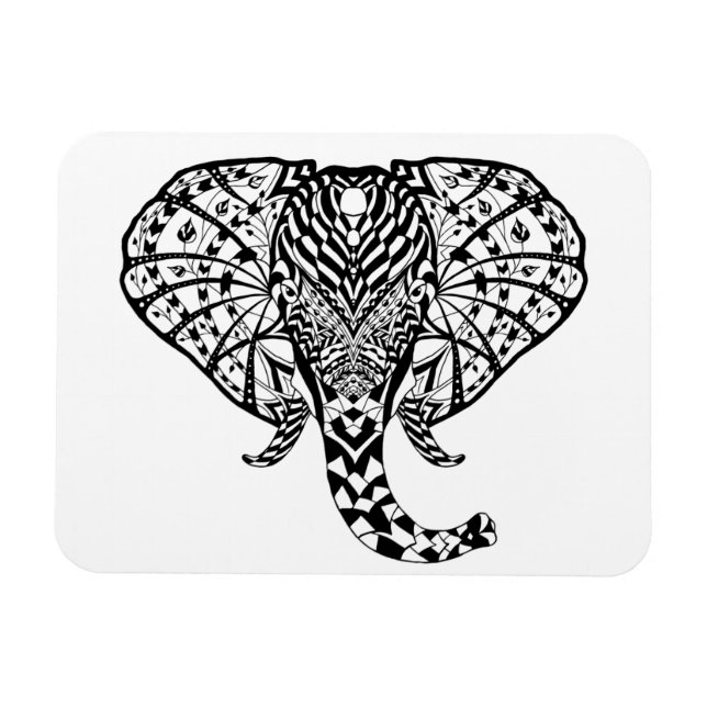 Ethnic Pattern Elephant Magnet (Horizontal)
