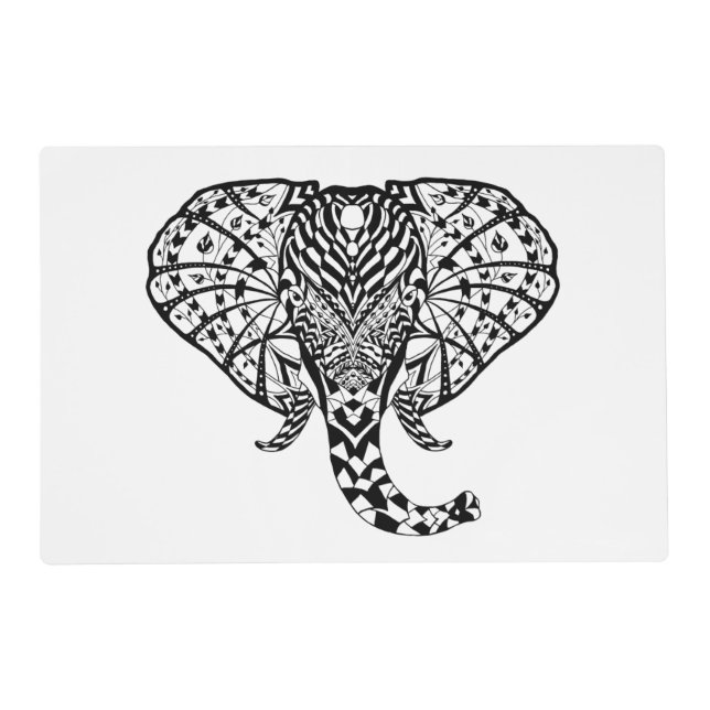 Ethnic Pattern Elephant Placemat (Front)
