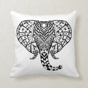 Ethnic Pattern Elephant Throw Pillow