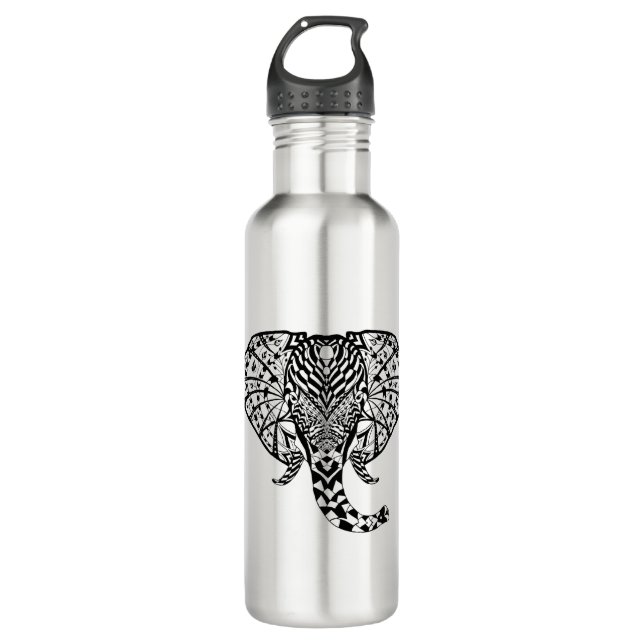 Ethnic Pattern Elephant Water Bottle (Front)
